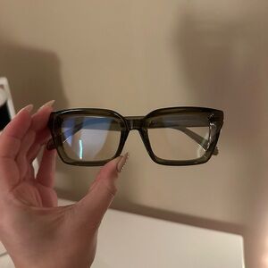 Olive Green Blue Light Glasses